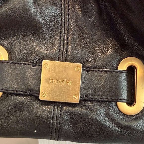 Botkier Black Leather Shoulder Bag with Gold Accents - Picture 2 of 10